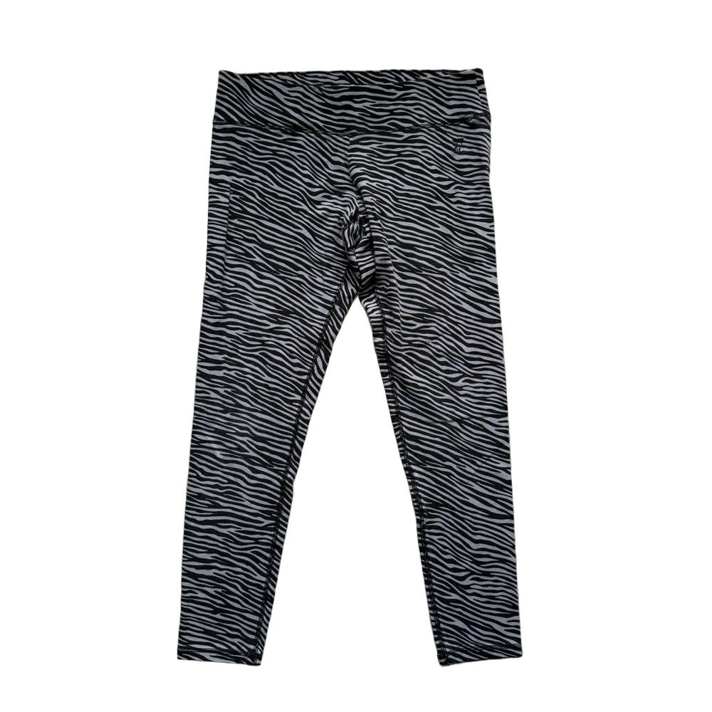 Source Unknown Black and Gray Zebra Athletic Leggings Women’s M Athleisure